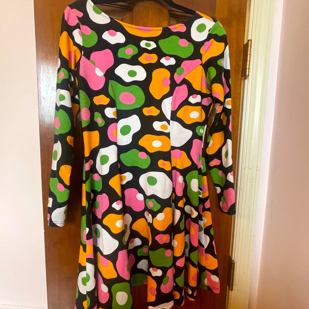 NOOWORKS long sleeve skater shirt dress Egg print size Large
